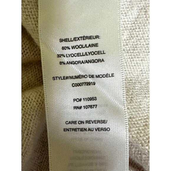 Alice + Olivia Gray Cream Colorblock Asymmetrical Hem Wool Angora Blend Sweater - Picture 7 of 8